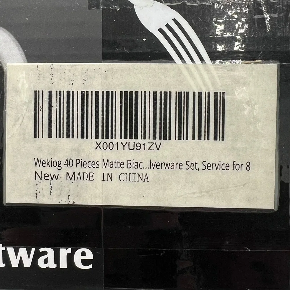 Wekiog Flatware Set Service for 8 40pc Black Brand New Matte Stainless Steel